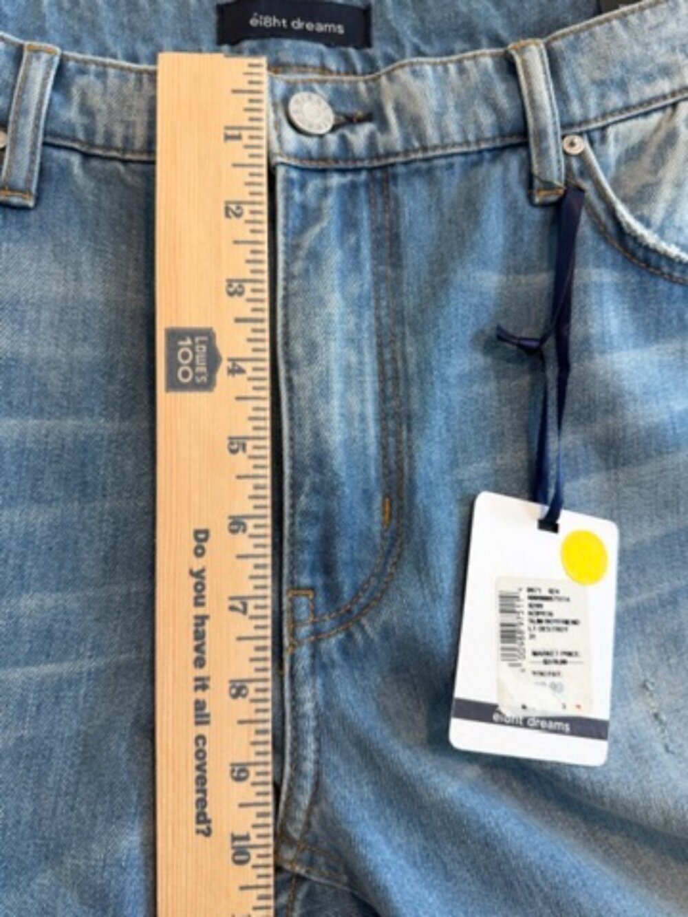 Ei8ht Dreams Slim Boyfriend Distressed Denim Blue Jeans 31 NWT - Picture 12 of 13